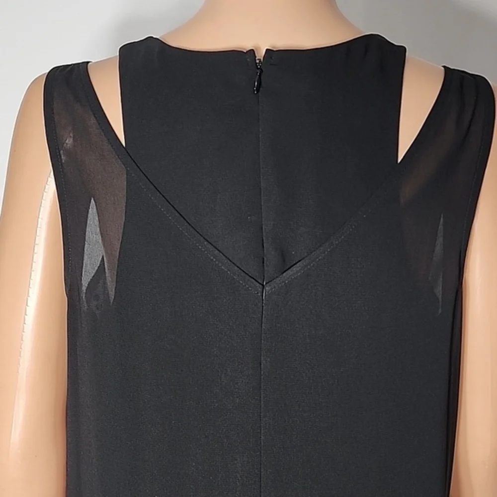 Nicole‎ Miller Shift Dress Black Embellished Beaded Sleeveless Lined Size 10
